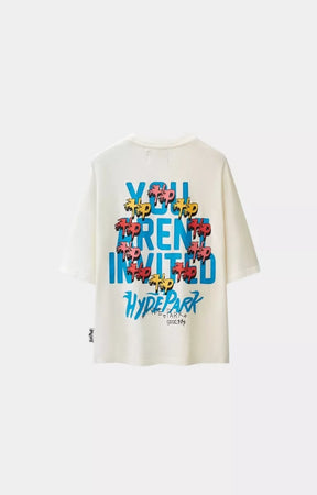 Hyde Park Surrounded by HP White Oversized T-Shirt back view.