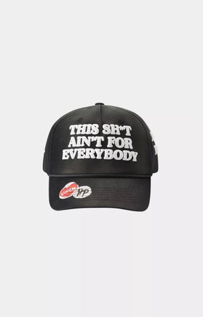 Hyde Park This Shit Ain't for Everybody black graphic streetwear cap front view.