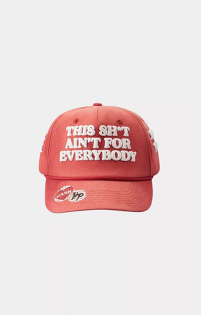 Hyde Park This Shit Ain't for Everybody red streetwear cap front view.