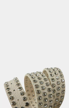 Hyde Park White HP Rhinestone Belt