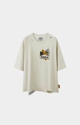 Front view of Hyde Park Ciggy Cig Forest Camo SST Cream streetwear tee