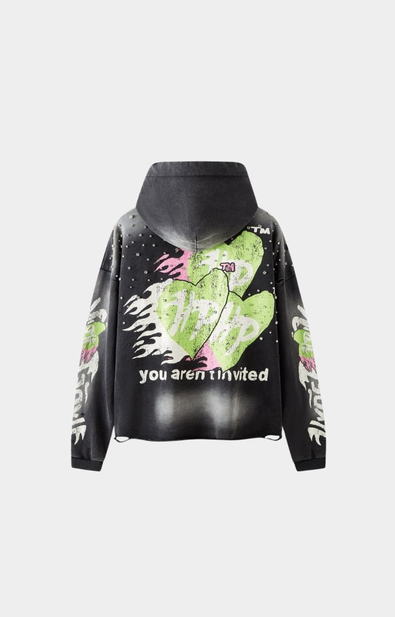 Back view of Hyde Park Easy Does It Hoodie Black/Green