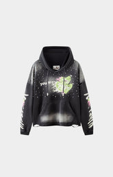 Hyde Park Easy Does It Hoodie 2.0 front view in Black/Green oversized fit