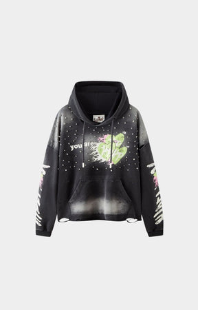 Hyde Park Easy Does It Hoodie 2.0 front view in Black/Green oversized fit
