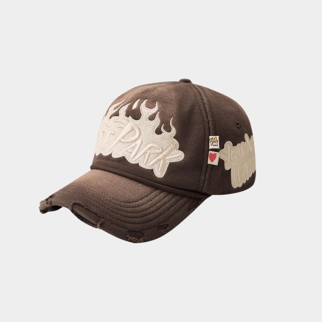 Hyde Park brown French Terry cotton rally hat - front view
