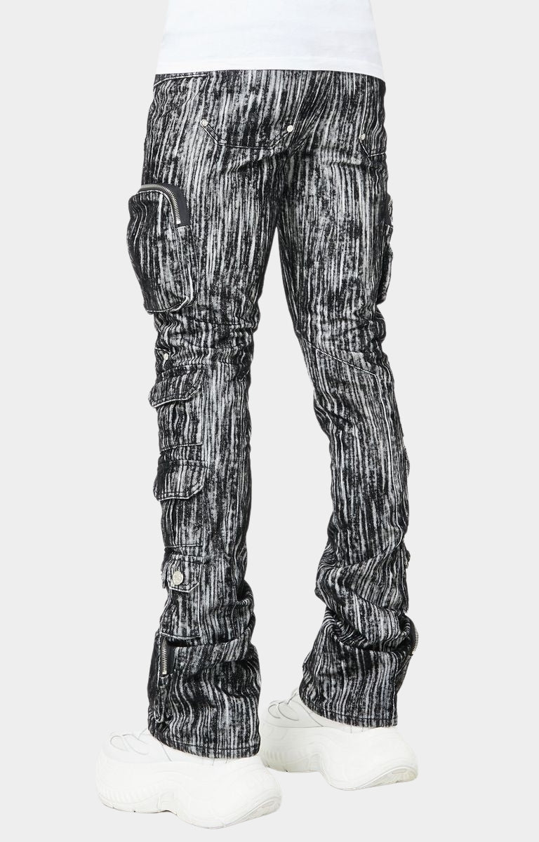 Guapi Iron Grey Cargo Denim V2 – Stacked Skinny Cargo Jeans