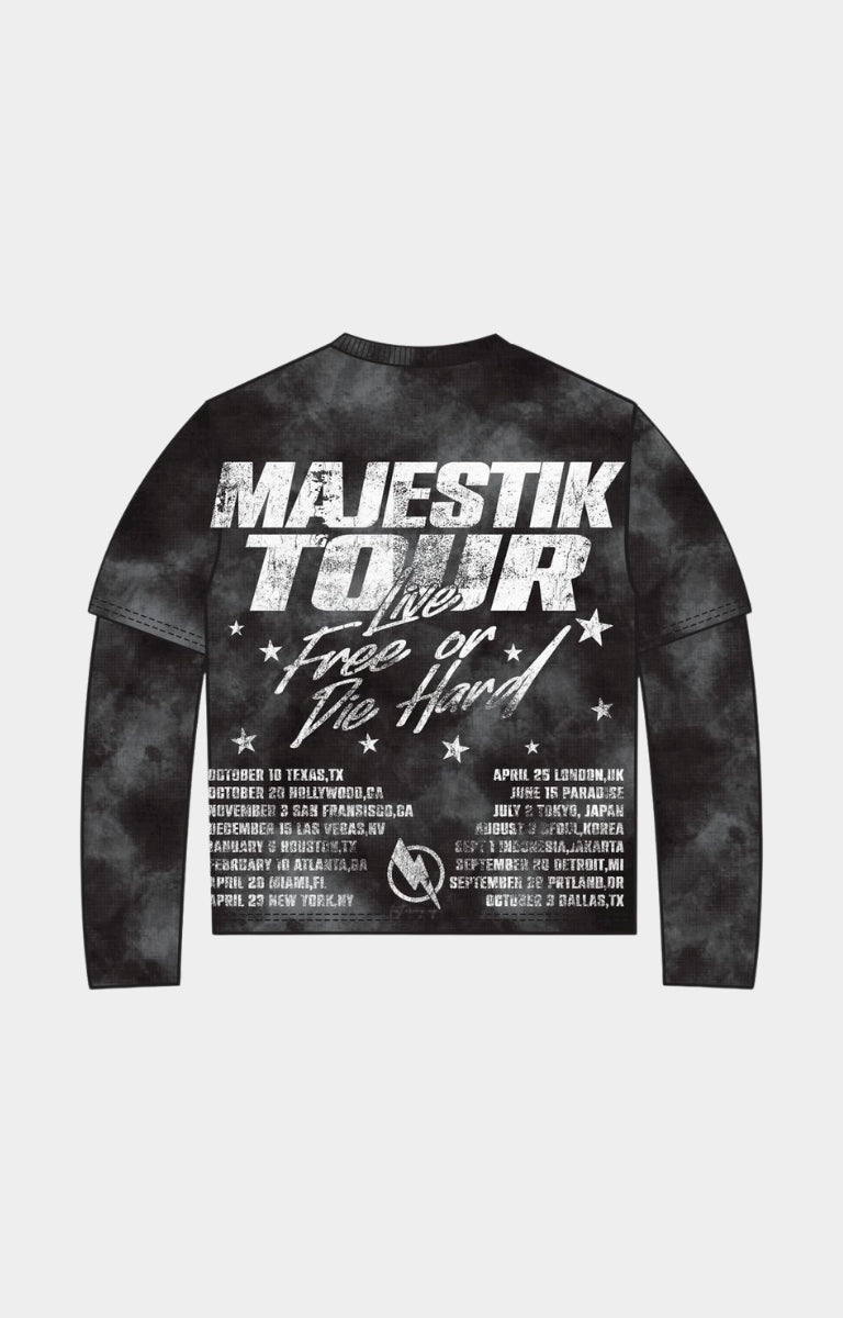 Majestik Liberty Skull long sleeve back tour graphic