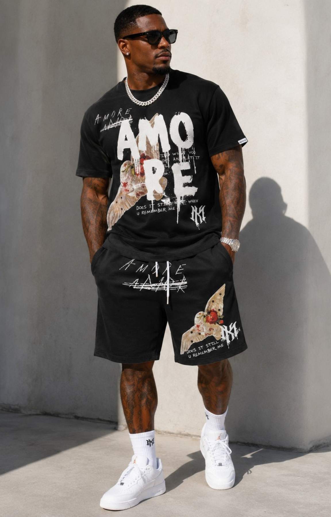 Makobi Amore Shorts paired with matching Amore Tee.