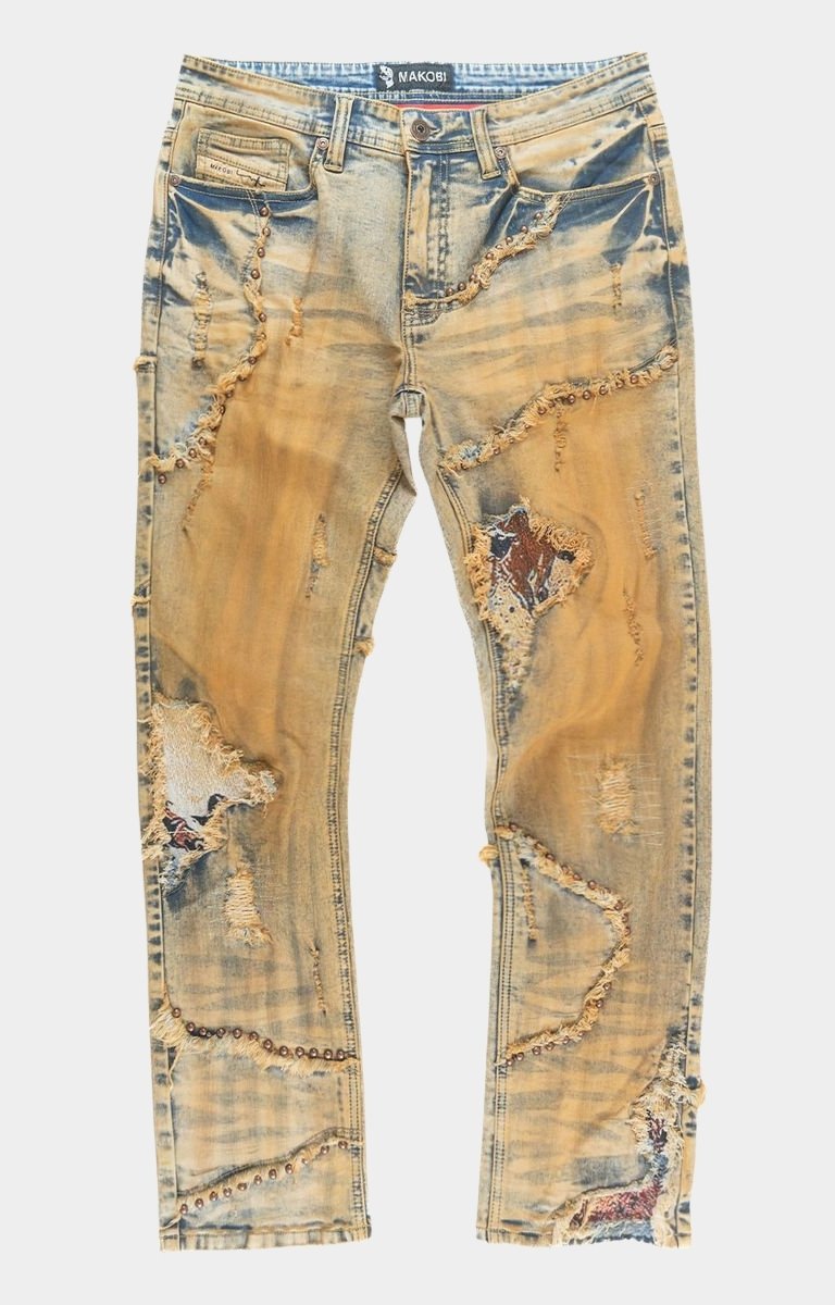 Front view of Makobi Ferdoni Jeans Dirt Wash – premium streetwear denim.