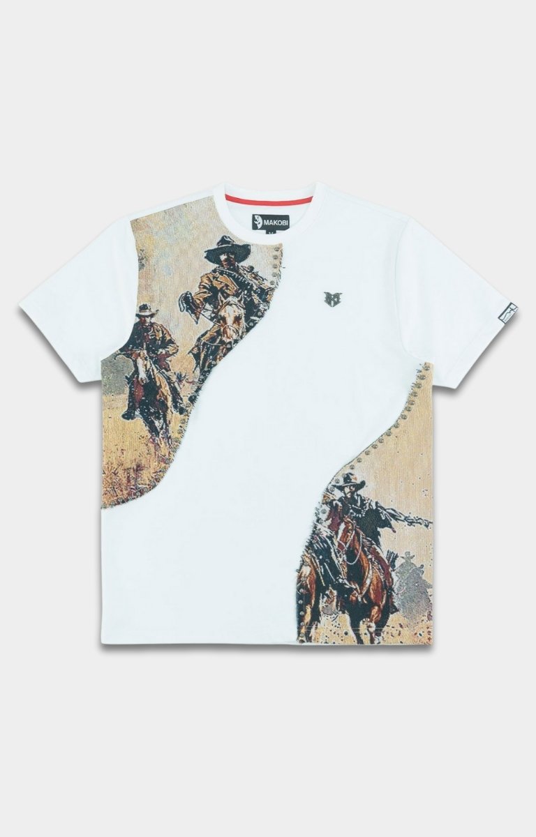 Front view of Makobi Ferdoni Tee White – premium cotton streetwear t-shirt.