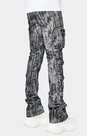 Guapi Iron Grey Cargo Denim V2 – Stacked Skinny Cargo Jeans