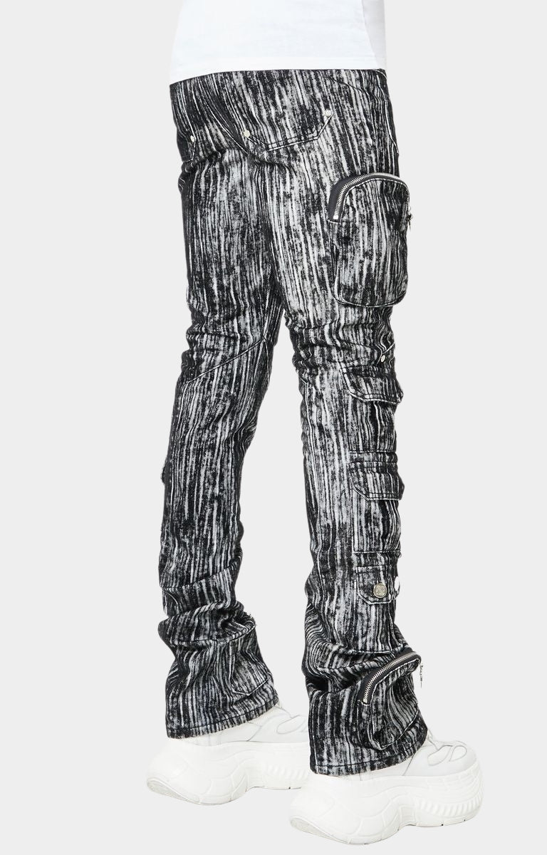 Guapi Iron Grey Cargo Denim V2 – Stacked Skinny Cargo Jeans