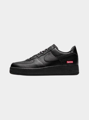 Side view of Nike Supreme Air Force 1 Low Black with Swoosh