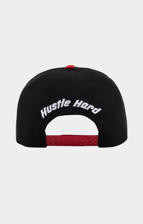Back embroidery reading Hustle Hard on Paper Money snapback