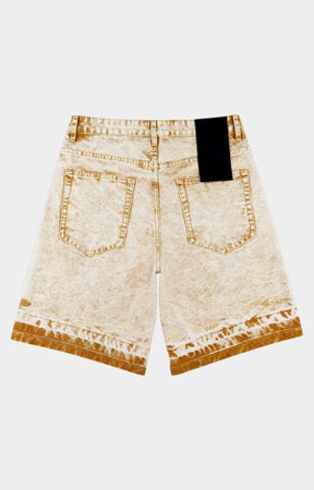 Politics SPR 93 relaxed fit denim shorts with embroidered graphics.