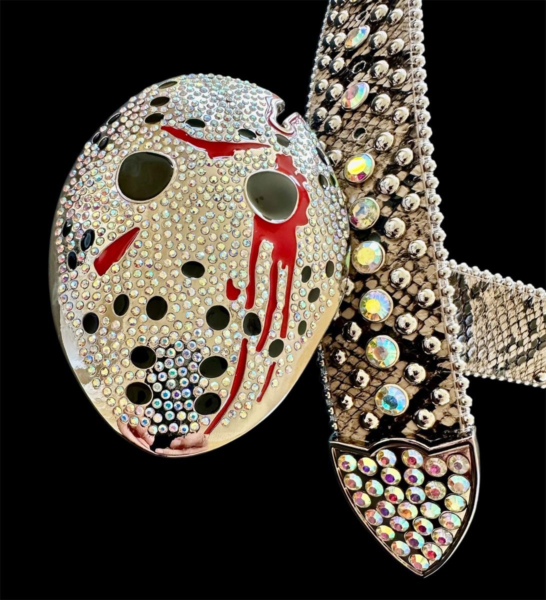 Post Human “Mask Off” Belt | Crystal-Studded Designer Belt