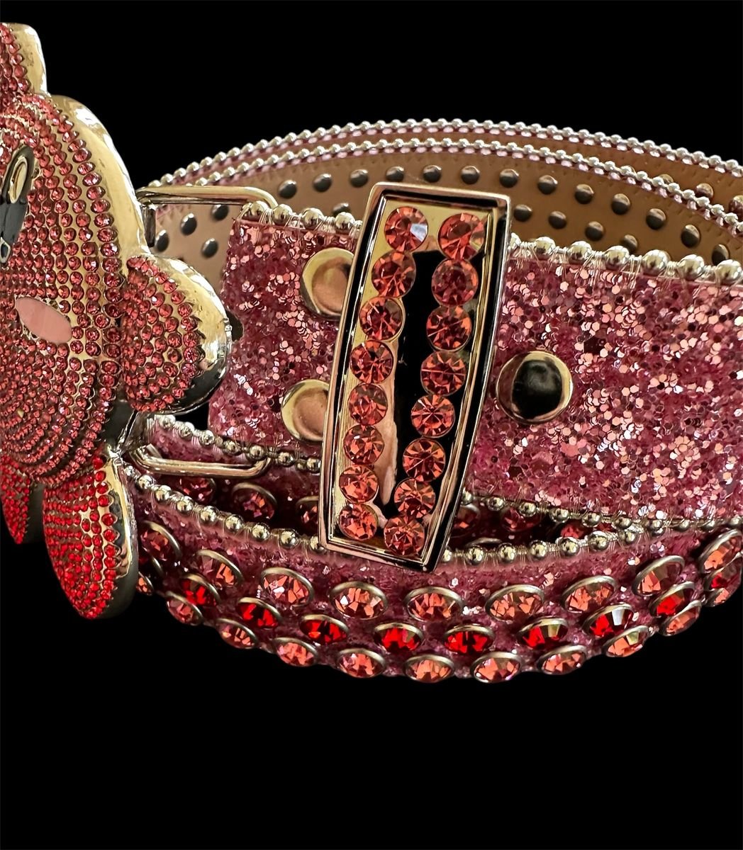 Custom sculpted Post Human buckle design on Mr. Pink Belt