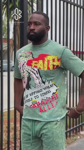Frost Walk By Faith Box Tee - Green