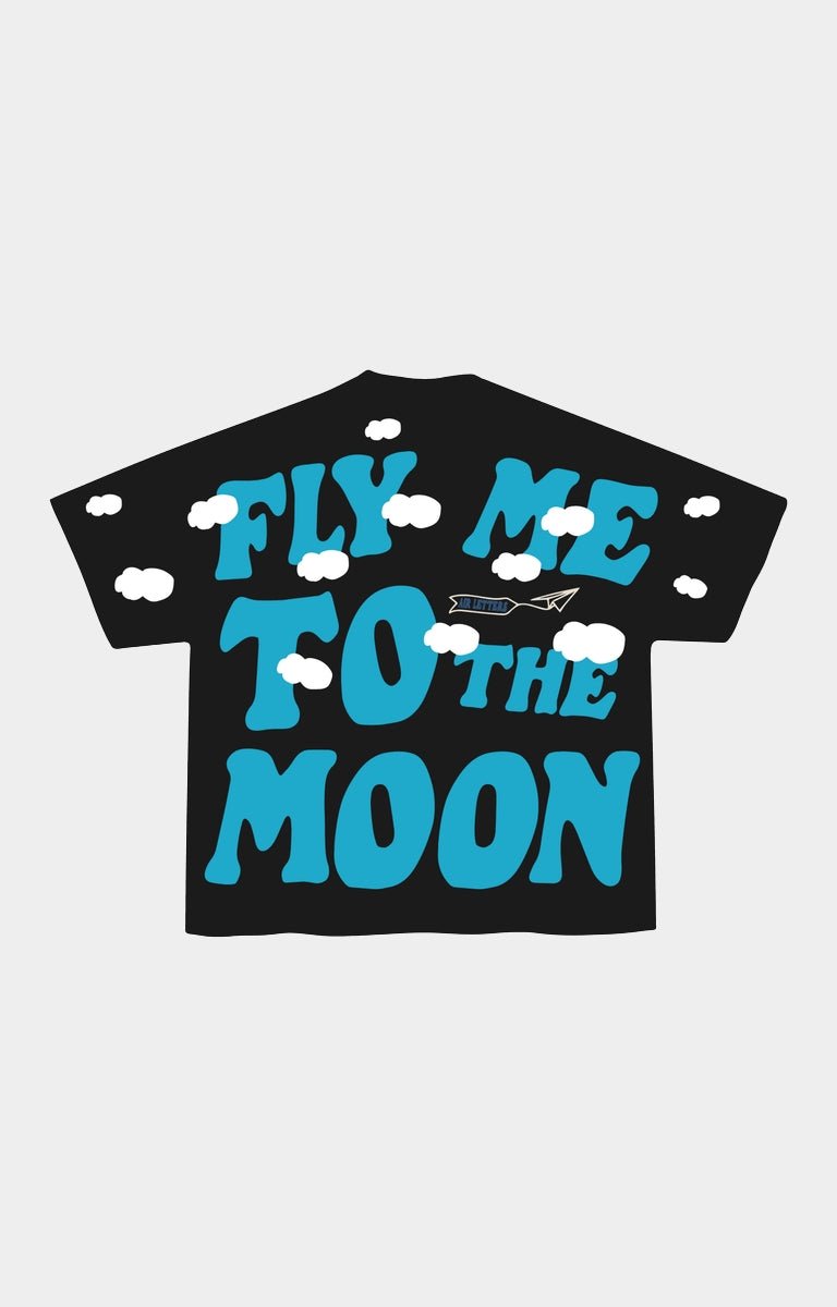 Red Letters Fly Me To The Moon Tee - Black