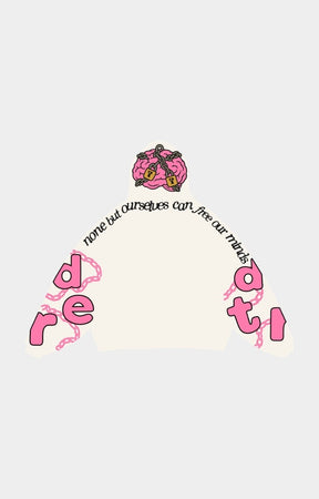 Red Letters Free Our Minds Scattered Hoodie