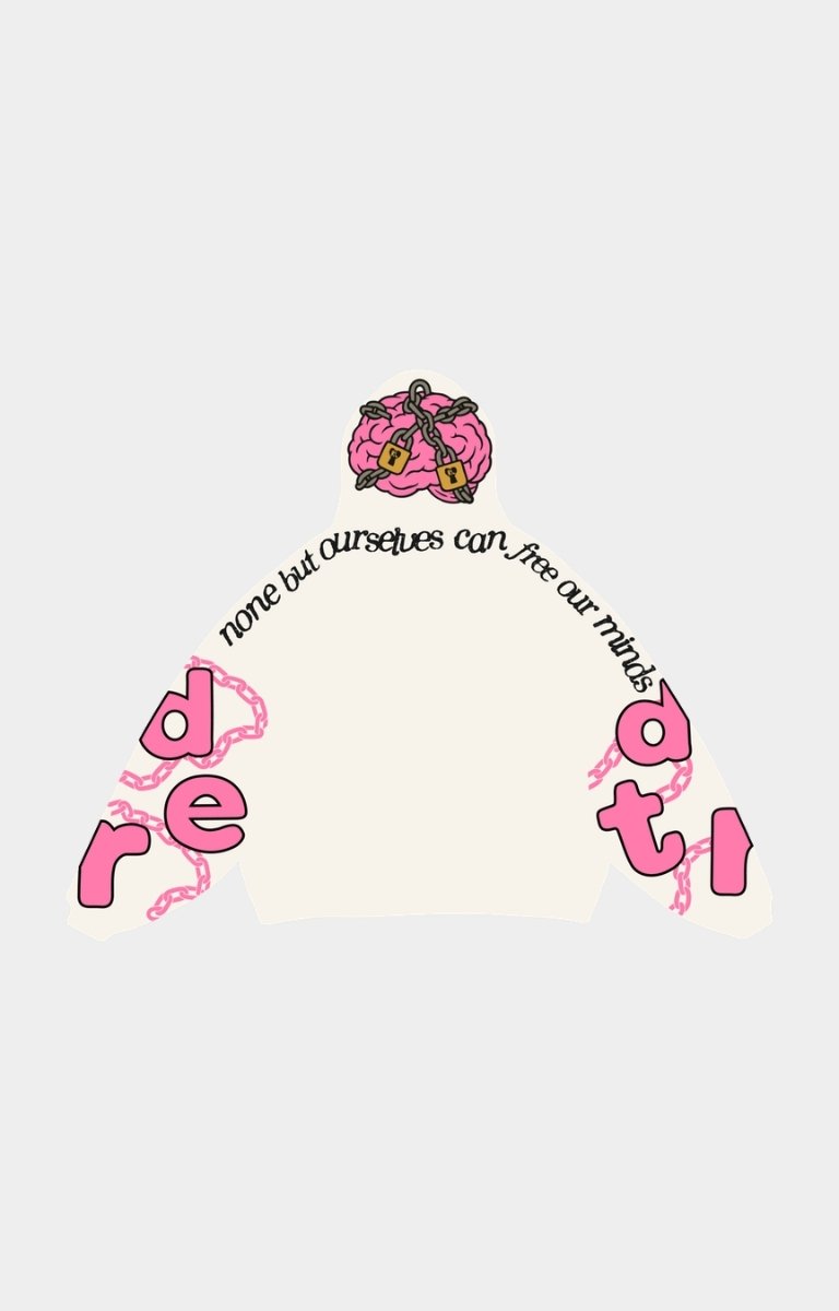 Red Letters Free Our Minds Scattered Hoodie