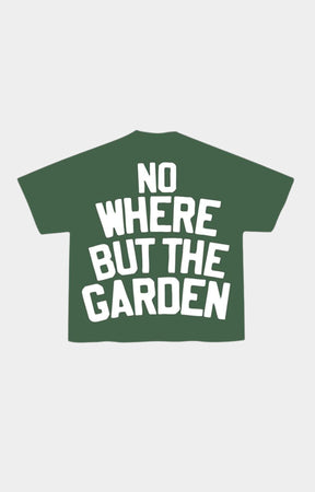 Relaxed fit green Red Letters crew neck t shirt.