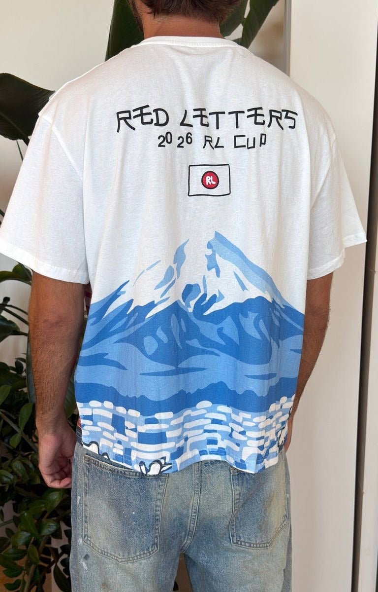 Red Letters Japan Fuji Tee White - Slightly Oversized Tee