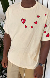 Red Letters Love Letters Tee Off White front view