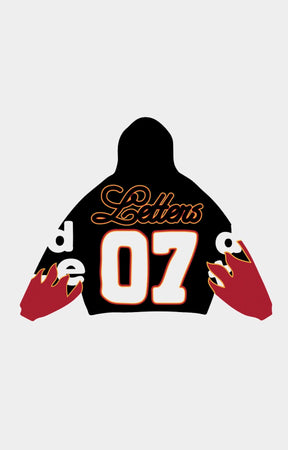 Red Letters Nashcar Scattered Zip Up Hoodie back view