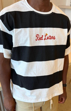 Red Letters oversized dropped shoulder stripe tee.
