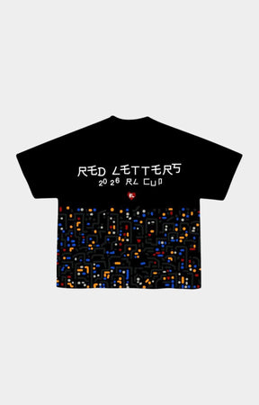 Premium cotton Red Letters black crew neck graphic t shirt.