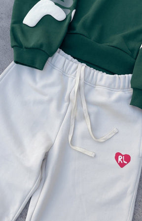 Close-up of fabric and stitching on Red Letters The Scattered Pant.