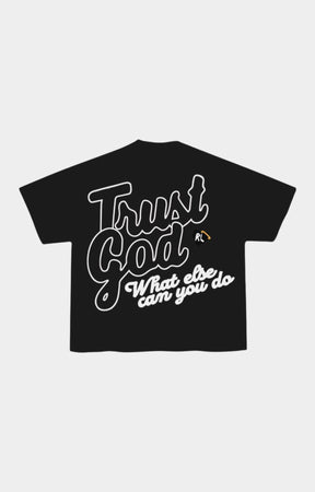 Red Letters Trust God Tee - Black