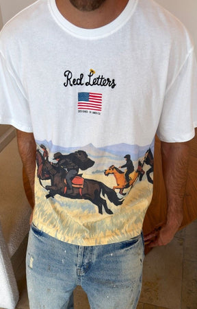 Red Letters The Wild West Tee - Slightly Oversized White Tee