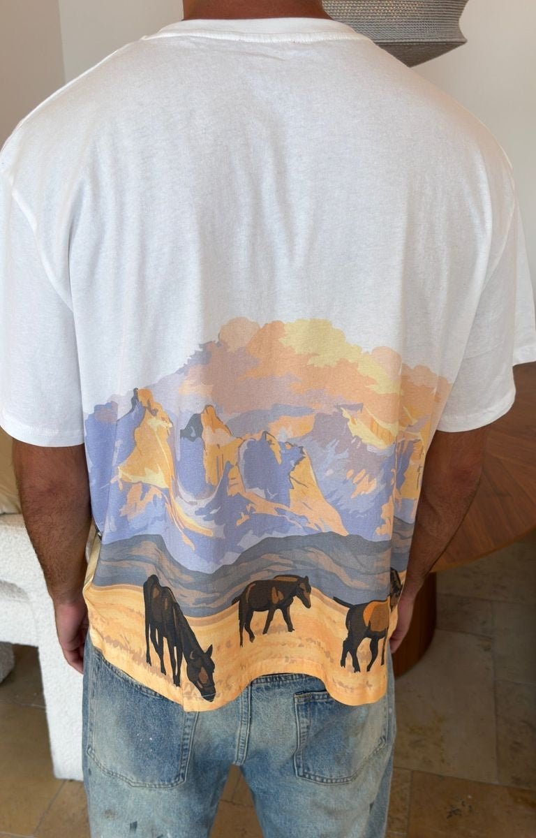 Red Letters The Wild West Tee - Slightly Oversized White Tee