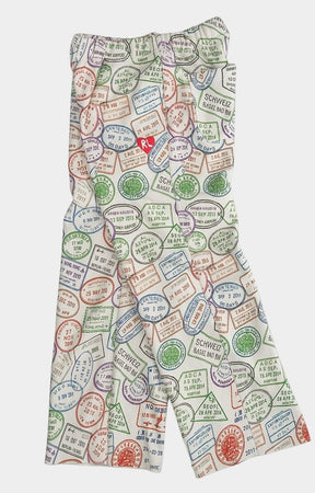 Side View Close-up of stitching and fabric texture on Red Letters Where U Are Pant