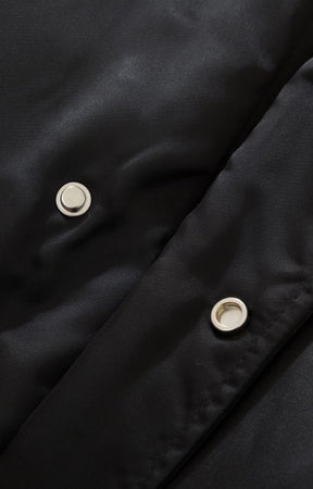 Rich Gainer faux fur hoodie jacket button closure. 