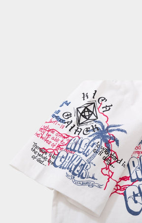 Detailed sleeve graphic print on Rich Gainer white Jesus t-shirt