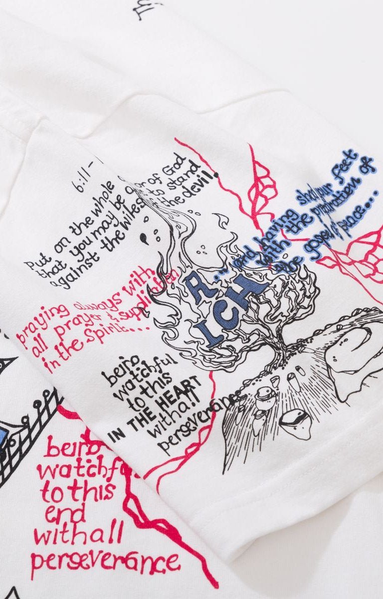 Rich Gainer Jesus graphic tee styled as modern streetwear.