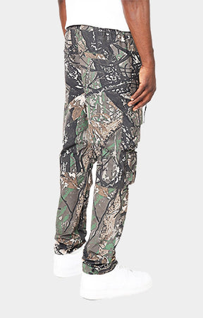 Smoke Rise tree camo cargo pants with multiple utility pockets.