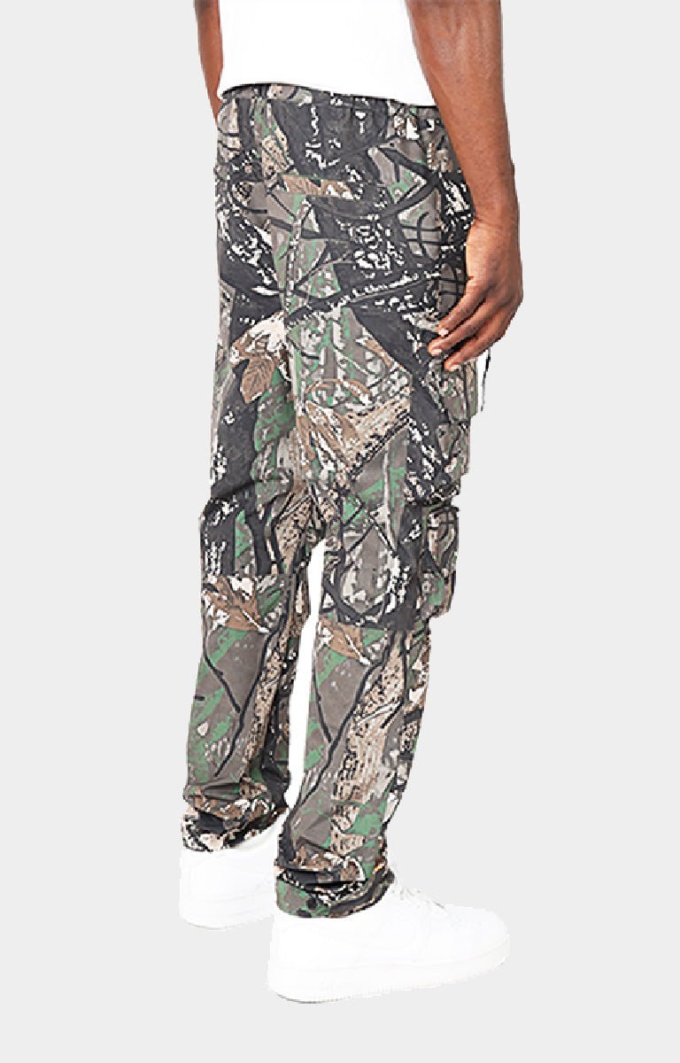 Smoke Rise tree camo cargo pants with multiple utility pockets.