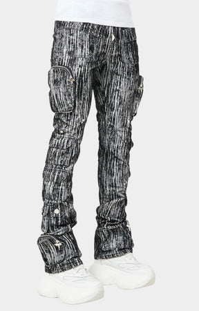 Guapi Iron Grey Cargo Denim V2 – Stacked Skinny Cargo Jeans