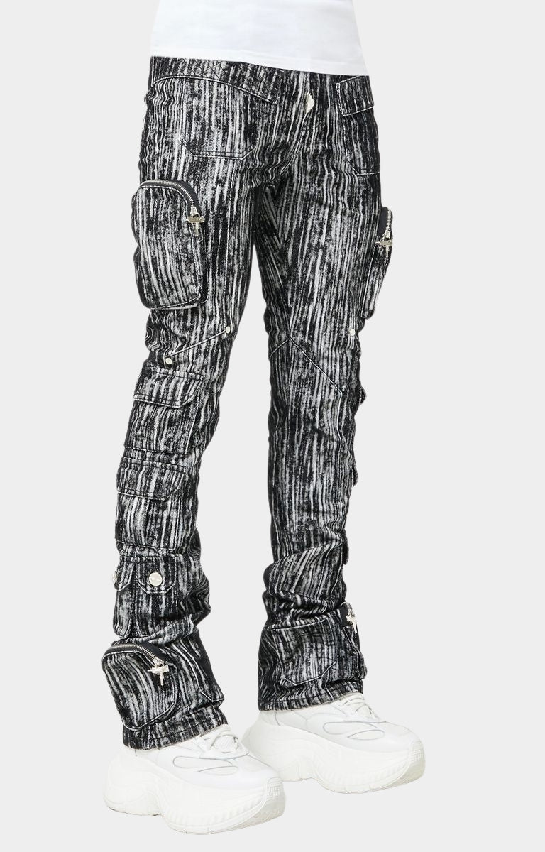 Guapi Iron Grey Cargo Denim V2 – Stacked Skinny Cargo Jeans