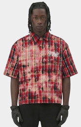 Storm88 red combo you are all invited crop shirt front view streetwear style.