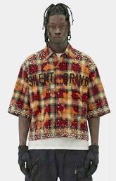 Storm88 Silent Grind KAEN red cropped streetwear shirt front view.