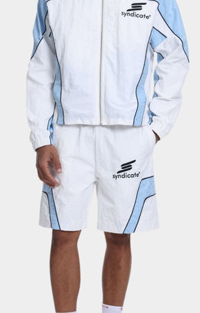 The Syndicate Nylon Shorts 1 Baby Blue front view