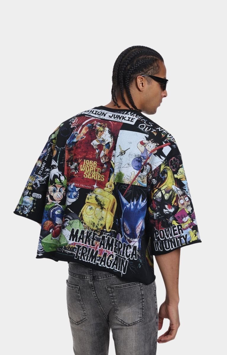 Back view of Syndicate Unity Crop T-Shirt Black.