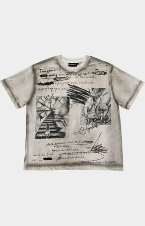 The Syndicate Poet Graphic T-Shirt White front view.