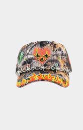 Toxicity LOVE HARD trucker hat in Real Tree camo front view.