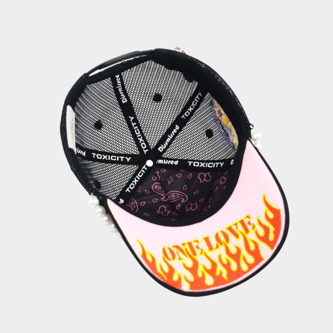 Toxicity “Trouble in Paradise” Trucker Hat – Black | Streetwear